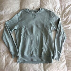 Sunspel Men's Soft Blue Crewneck Sweater